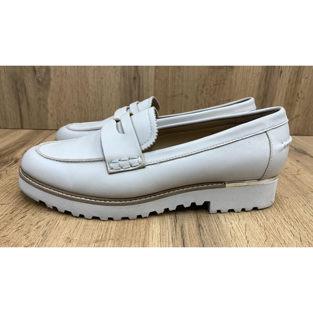 Franco Sarto Women's Cedra Penny Loafers Slip On Shoes Light Beige Leather Sz 8M - Picture 3 of 16